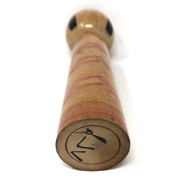 Japanese Wooden Kokeshi Doll Artist Signed Vintage Handpainted Folk Art 12" Tall - Picture 11 of 12